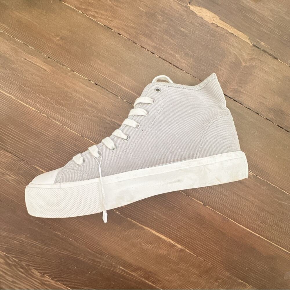 American Eagle Gray Corduroy Platform High Top Sneakers Women's 9 NWT